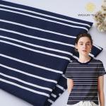 Soft And Simple And Fashionable High Quality Striped Cotton Fabric For T- Shirt for sale