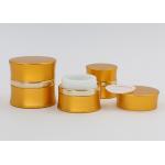Gold 30ml Frosted Cosmetic Jars , Slim Waist Small Glass Makeup Containers With Lids for sale