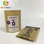 Resealable Customized Paper Bags Self Stand Up Snack Natural Kraft Paper Pouch for sale