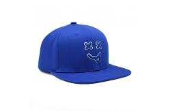 China Custom Fitted Hat Unstructured Snapback Cap  3d Puff Embroidery  Blue Snapback Hats Caps supplier