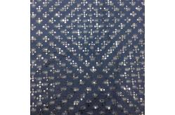 China Hollow Stretch Embroidered Sequin Jean Denim Fabric Polyester Cotton supplier