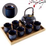 8oz 4 Pieces Asian Tea Set Portable Ceramic Tea Set With C Shaped Handle for sale