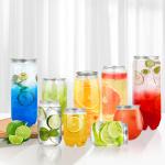 Transparent PET Plastic Cylinder Food Grade Can Jar With Aluminum Easy Open Lid for sale