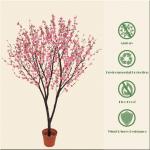 180cm Potted Cherry Blossom Tree Decoration Plant Artificial Flower Bonsai for sale