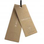 Custom Printed Brown Texture Paper Luggage Tags Gold Foil Stamping Logo Supplier for sale