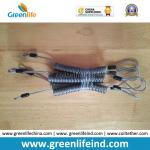Double loops Wire Reinforced Plastic Spiral Lanyard Transparent Black Anti-theft Retainer