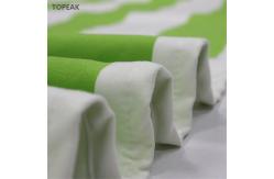 China Luxury Green And White Striped Beach Towel Large Microfiber 256g supplier