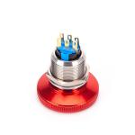 Emergency Momentary Off Push Button Switch Red Mushroom Cap 6Pin