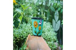 China Metal Flower Pots Garden Ornaments Round Shape Planters For Home supplier