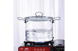 China 2.3L 3.5L Transparent Borosilicate Glass Soup Pot supplier