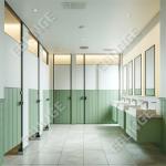 Scratch Resistant and Easy to Clean 1/2 Inch 1950mm Toilet Partition Wall with Hinged Door for sale