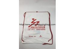 China Two Layer CPE / LDPE Plastic Drawstring Backpack Bags With Logo supplier