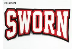 China Large Chenille Letter Patches Double Felt Background Personalized Embroidered Badges supplier