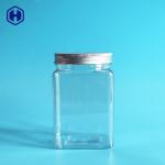 Small Empty Square Wide Mouth Plastic Jars Stackable Space Saving for sale