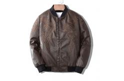 China Breathable Winter mens classic leather jackets Floral Patterned Fully Lined supplier