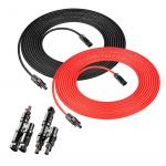 Black / Red Connector Solar Panel Extension Cable H1Z2Z2-K Cable Type 1500V Voltage for sale