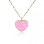14K Heart Letter Pendant Necklace for sale