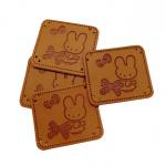 Square Custom Leather Labels Stong Clothing Articles Handmade With Eyelet