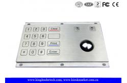 China Metal Kiosk Numeric Keypad 16 Flush Keys With Integrated Optical Trackball supplier