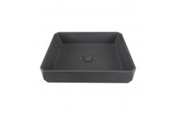 China Rectangular Concrete Wash Basin With Center Drain And No Faucet Holes supplier