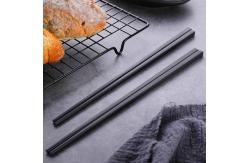 China Slub Pattern Smooth Black Alloy Chopsticks Non Slip For Home Restaurant supplier