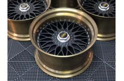 China BC69 BBS deep dish concave Forged 2 Piece Wheel Golden Barrel black Center supplier