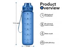 China HAS 32oz Motivational Water Bottles With Time Marker & Fruit Strainer supplier