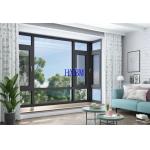 PVDF Color double glazed soundproof Aluminum Casement Windows Thermal Break for sale