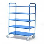 Metal Fab 600KGS 5 Tier Storage Trolley Rubber Wheels With Brake