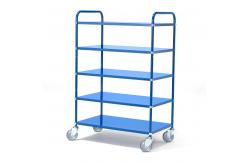 China Metal Fab 600KGS 5 Tier Storage Trolley Rubber Wheels With Brake supplier