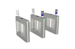 China Laser Cutting RS485 SUS304 Swing Barrier Glass Gates 350mm Width supplier