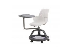 China Steel Frame Training Room Tables And Chairs H680*W450*D400mm With Writing Tablet supplier