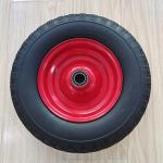 3.50-6 Tire Red Steel Rim Sack Barrow Rubber Pneumatic Trolley Wheels 10 Inch for sale