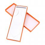 Rigid Rectangular Gift Box Orange Lid And Base Packaging Box For Ties And Accessories for sale