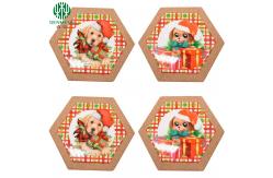 China Natural Eco-Friendly Hexagon Custom Logo Ceramic Cork Trivets supplier