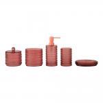 Chili Glass Bathroom Accessories Set Round Shape With Line Beans Glass Soap Dispenser Soap Dish For Shower  Luxury Bath Accessories for sale