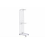 China Movable Metal Coat Hanger Stand 4 Turnable Hanging Pole Bottom Storage Shoes Rack manufacturer