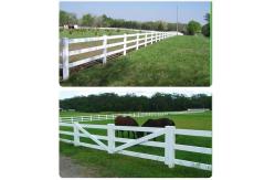 China Cattle 3 Rails White Portable Horse Farm Outside PVC Farm Fence supplier