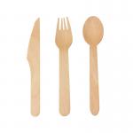 Disposable Degradable 16cm Wooden Spoon Primary Color Party Camping Easy To Carry for sale