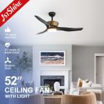 Time Setting 52 Black Gold ABS Blades Ceiling Fan with LED Light and DC Copper Motor for sale