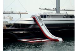 China Cheap Price Giant Inflatable Water Spots ,  Inflatable Curved Yacht Boat Slide supplier