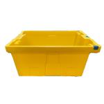 100% HDPE Yellow Moving Plastic Crate 600 X 400 X 275mm Heavy Duty Durable EU Box for sale