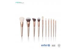 China Champagne Full Face Brush Set With Zipper Pouch supplier
