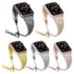 Adjustable Length Smart Watch Band Strap Crystal Metal Stainless Steel Material for sale