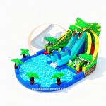 High-Quality Dinosaur Inflatable Slide Pool Park Combo – Crocodile Water Slide with Pool for Commercial Use for sale