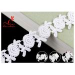 Embroidered Flower Guipure White Cotton Lace Ribbon For Fashion Clothes for sale