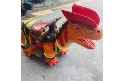 China Coin Control Walking Dinosaur Rides , Animatronic Dino Ride On supplier