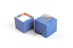 China Stamping Custom Printed Jewellery Boxes Blue Cardboard Earring With Finger Position supplier