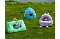 China Cat Fluffy Bed With Removable Washable Cushioned Pillow supplier