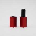 Square Aluminum Red Empty Lipstick Tubes Container 3.5g With Magnet Case